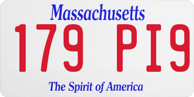 MA license plate 179PI9