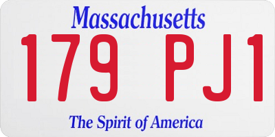 MA license plate 179PJ1