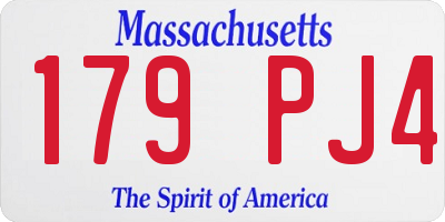 MA license plate 179PJ4