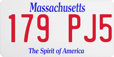 MA license plate 179PJ5
