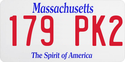 MA license plate 179PK2