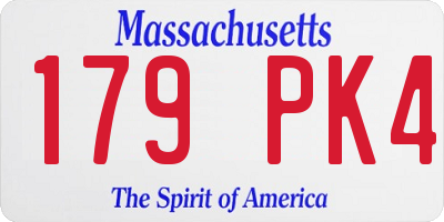 MA license plate 179PK4