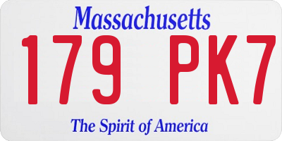 MA license plate 179PK7