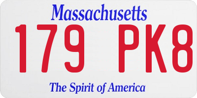 MA license plate 179PK8