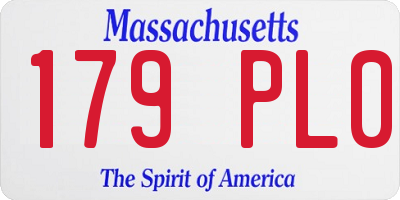 MA license plate 179PL0