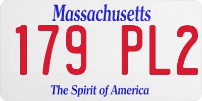 MA license plate 179PL2