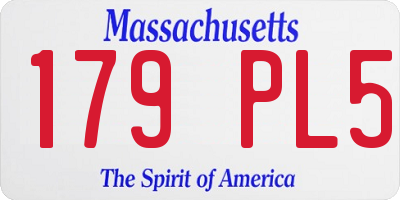 MA license plate 179PL5