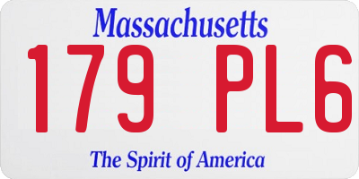 MA license plate 179PL6