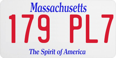 MA license plate 179PL7