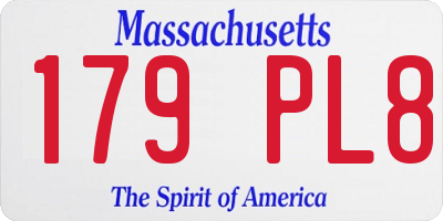 MA license plate 179PL8