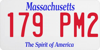MA license plate 179PM2
