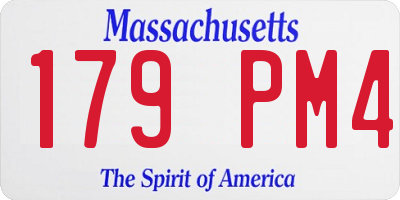 MA license plate 179PM4