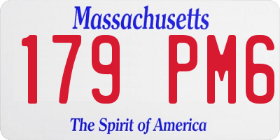 MA license plate 179PM6