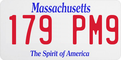 MA license plate 179PM9