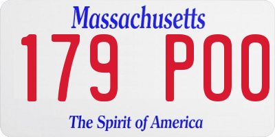 MA license plate 179PO0