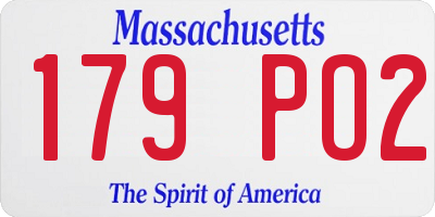 MA license plate 179PO2