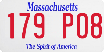 MA license plate 179PO8