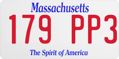 MA license plate 179PP3