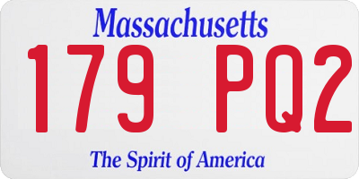 MA license plate 179PQ2