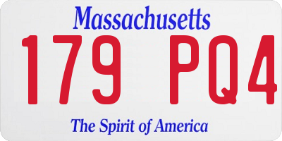 MA license plate 179PQ4