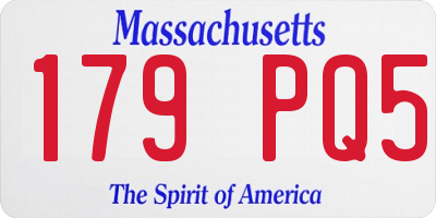 MA license plate 179PQ5