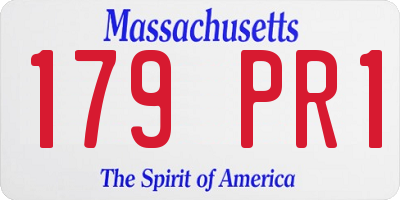 MA license plate 179PR1