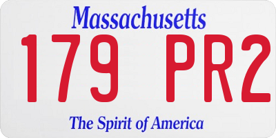 MA license plate 179PR2