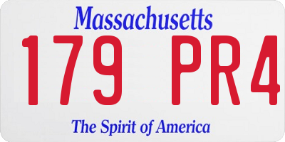 MA license plate 179PR4