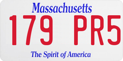 MA license plate 179PR5