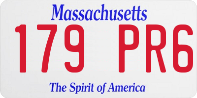 MA license plate 179PR6