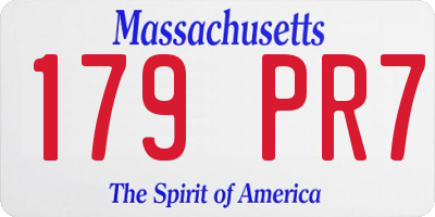 MA license plate 179PR7