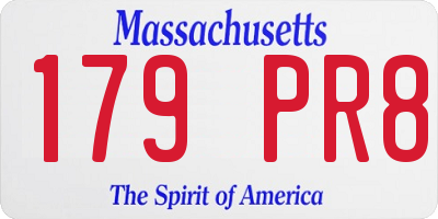 MA license plate 179PR8