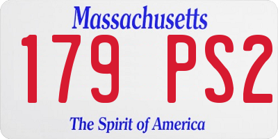 MA license plate 179PS2