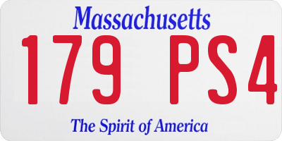 MA license plate 179PS4