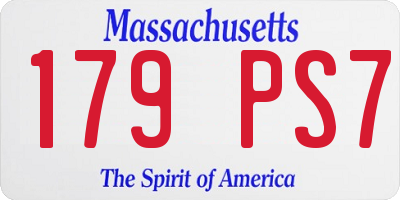 MA license plate 179PS7