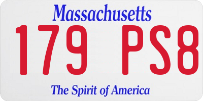 MA license plate 179PS8