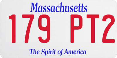 MA license plate 179PT2