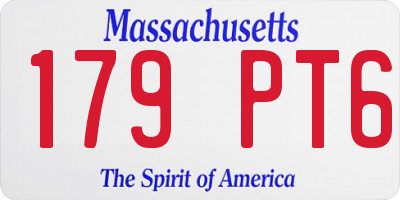 MA license plate 179PT6