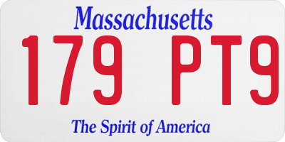 MA license plate 179PT9