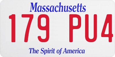 MA license plate 179PU4