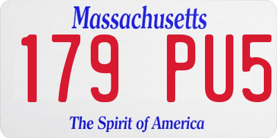 MA license plate 179PU5