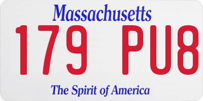 MA license plate 179PU8