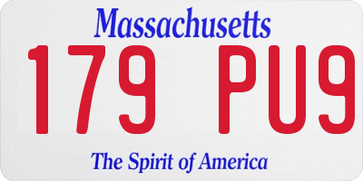 MA license plate 179PU9