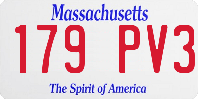 MA license plate 179PV3