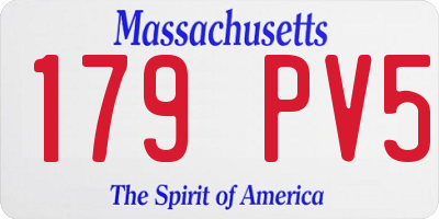 MA license plate 179PV5