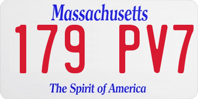 MA license plate 179PV7