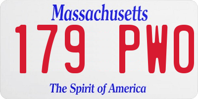 MA license plate 179PW0