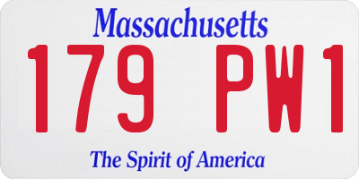 MA license plate 179PW1