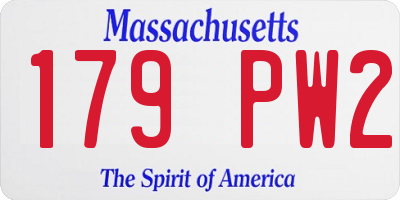 MA license plate 179PW2