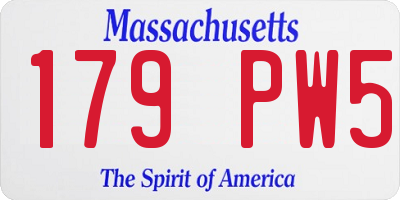 MA license plate 179PW5